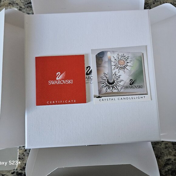 RARE VINTAGE SWAROVSKI CRYSTAL SOLARIS SUN STAR TAPER CANDLEHOLDER ORIGINAL BOX - Picture 15 of 16